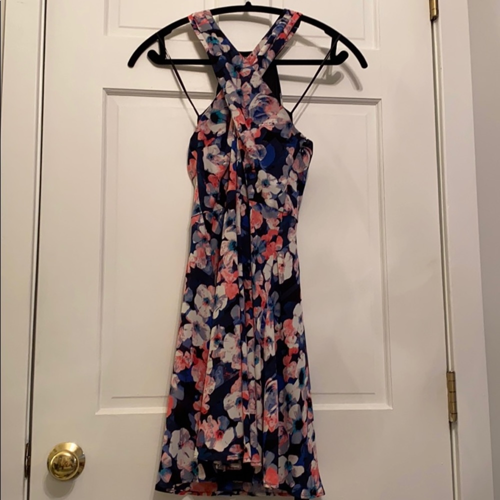 Cross Front Floral Dress